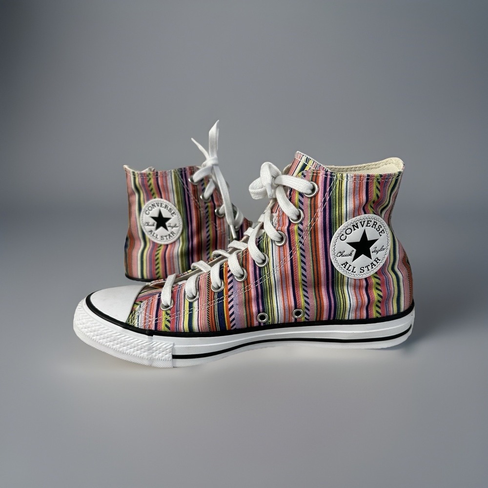 Converse Chuck Taylor All Star High Tops Stripes Colorful Men's 7.5 Women's 9.5